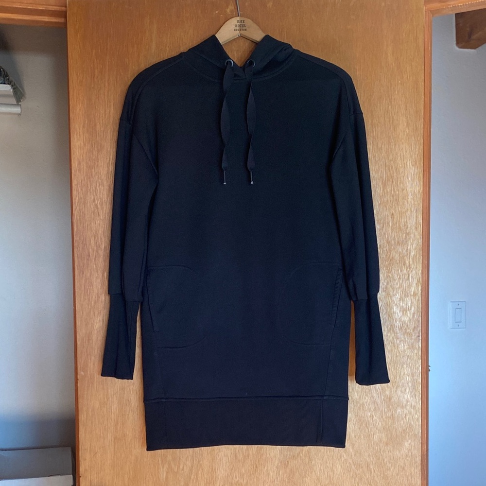 Athleta Mala hoodie dress XS ribbed cuffs w/ pockets EUC